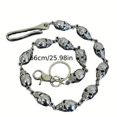 Men's Motorcycle Key Chain Jean Biker Wallet Belts Chain Skull Charm Gothic Rock