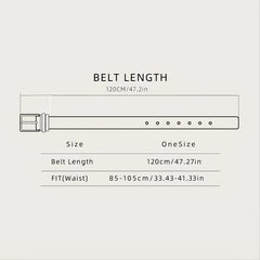Men's Pin Buckle PU Leather Belt for Casual Wear
