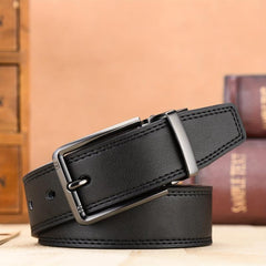 Cowhide Leather Men's Belt Classic Alloy Buckle Business Jeans All match Pants