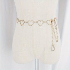 Hollow Heart Decor Waist Chain Belt Hip hop Street Style