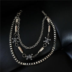 Double Layer Skull Metal Waist Chain Hip Hop Pant Chain