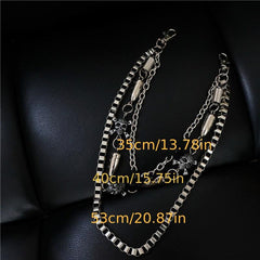 Double Layer Skull Metal Waist Chain Hip Hop Pant Chain