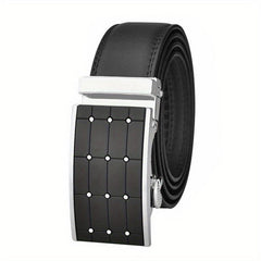 Men's Leather Belt Gypsophila Shape Business Men's Automatic Buckle Belt