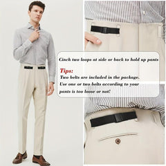 2-Pack Men's Flat Buckle Elastic Belts