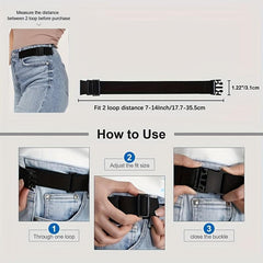 2-Pack Men's Flat Buckle Elastic Belts