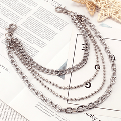 Metal Layered Chain Keychain Punk Wallet Jeans Pants Belt Pocket Chain for Men