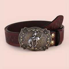 Embossed Leather Belt Vintage Casual Business Belt Men