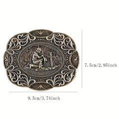 Cowboy Belt Buckle Prayer Pattern Man Belt Buckle