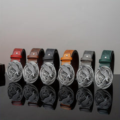 Eagle Wing Embossed Men's Belt High end Rock PU Leather Belt