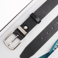 Men's Twill Alloy Pin Buckle Belt PU Leather Casual