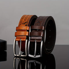 Print Letter Pattern PU Belt Casual Men's Leather Belt