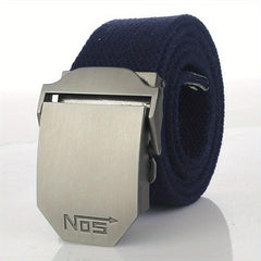 Men's Casual Cloth Belt Automatic Buckle Belt