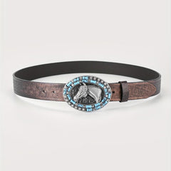 Men's Horse Head Engraved Belt