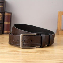 Men's Single Jack Dress Belt Western Style Alloy Buckle PU Belt