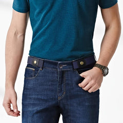 Men's Buckleless Belt Stretch Jeans No Buckle