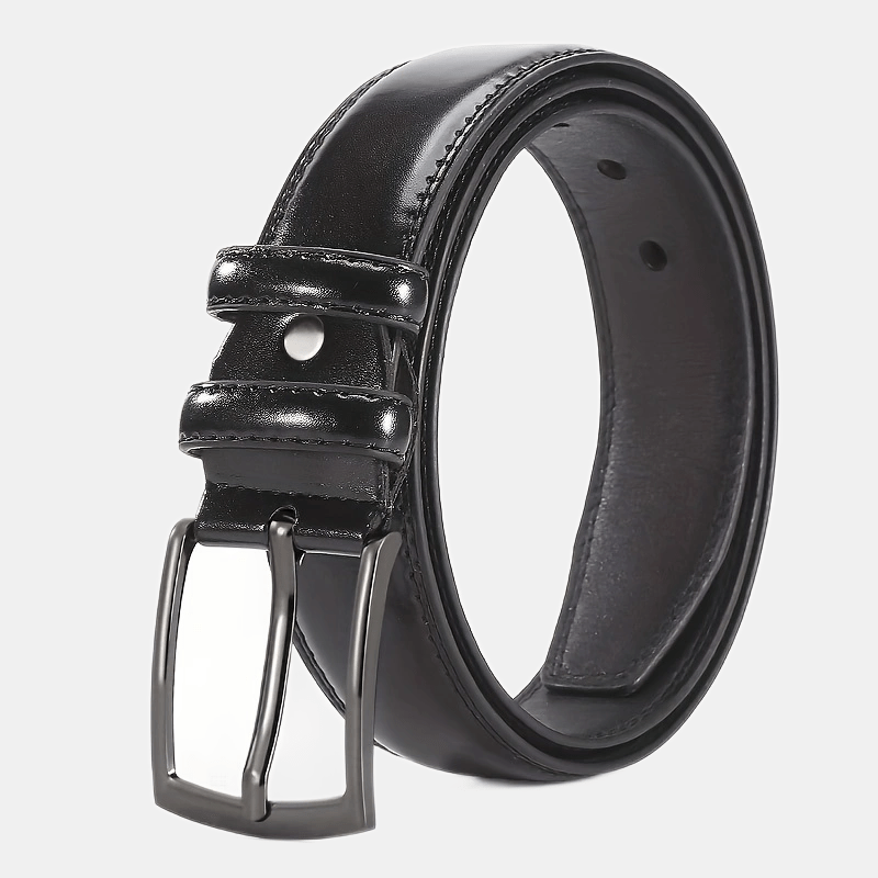Men's PU Leather Belt w/ Square Buckle Waist Strap