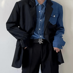 Men's Chinese Character Buckle Belt PU Leather Jeans Pants Waist Strap