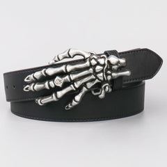 Men's Skeleton Hands Leather Belt