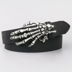 Men's Skeleton Hands Leather Belt