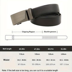 Automatic Slider Gunmetal Buckle Business Casual Belt for Men