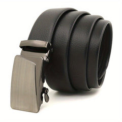 Automatic Slider Gunmetal Buckle Business Casual Belt for Men