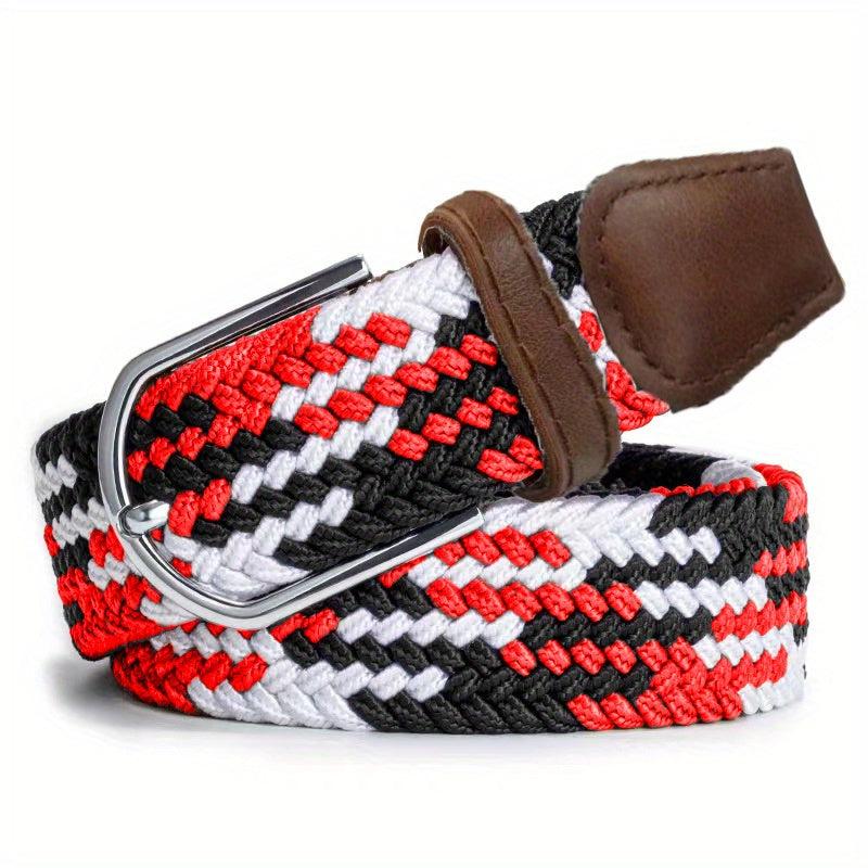 Men's Stretch Belt Pin Buckle Canvas Waistband Casual Jeans Belt