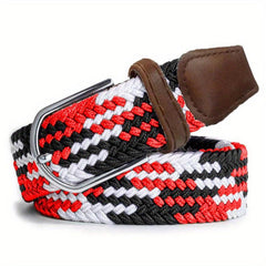 Men's Stretch Belt Pin Buckle Canvas Waistband Casual Jeans Belt
