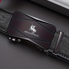 Men's PU Leather Business Casual Belt Automatic Buckle Belt