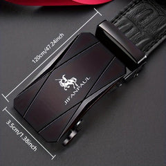 Men's PU Leather Business Casual Belt Automatic Buckle Belt