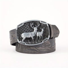 Arrival Elk Eagle Animal Men's Leather Belt Hip Hop Western Cowboy Belt