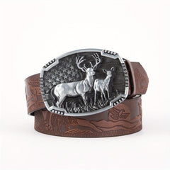 Arrival Elk Eagle Animal Men's Leather Belt Hip Hop Western Cowboy Belt