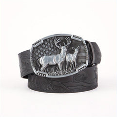 Arrival Elk Eagle Animal Men's Leather Belt Hip Hop Western Cowboy Belt