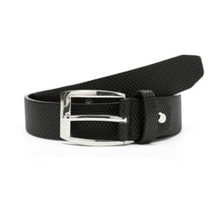 Pettata Men's PU Leather Belt Square Buckle Jeans