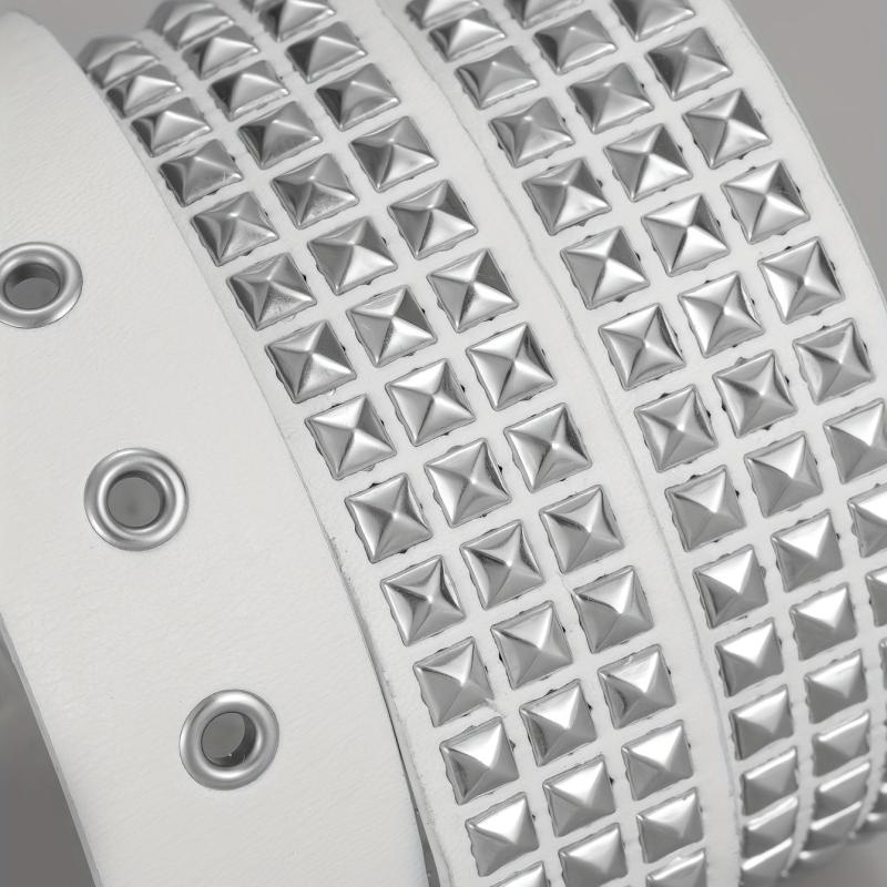 Men's Pin Buckle Belt Punk PU Leather Studded Jeans Waist Strap
