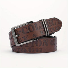 Alloy Buckle PU Striped Belt Men