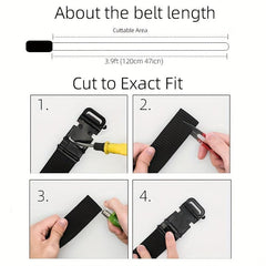 47in Nylon Tactical Military Belt w/ Lion Head Buckle