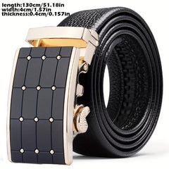 Men's Leather Automatic Buckle Business Casual Pants Belt