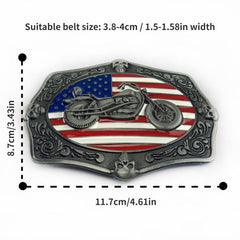 Motorcycle American Flag Pattern Belt Buckle Retro Belt Buckle
