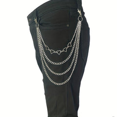 Heart Layer Metal Chain Pants Chain Men's Waist Chain Y2K