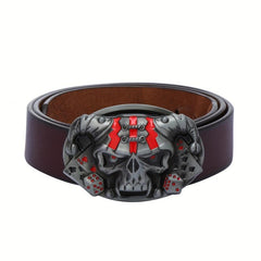 Men's Novelty Skull Belt Buckle for 3.5in Wide Belts