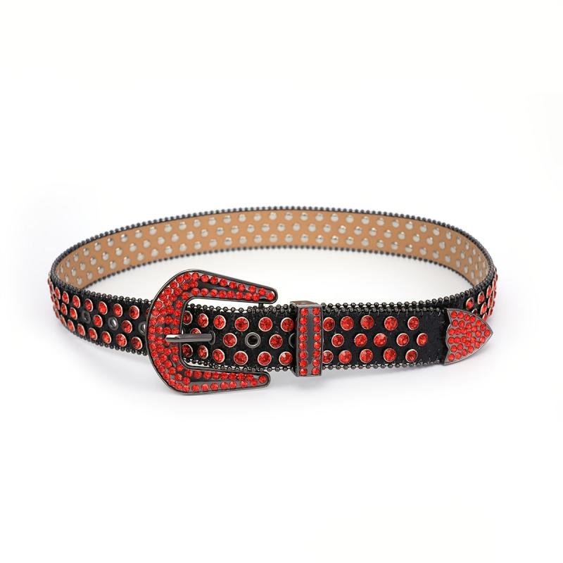 Rhinestone Belt Western Cowgirl Bling Studded Leather Belt For Jeans