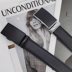 Men's Leather Belt Auto Buckle Business Waist Strap