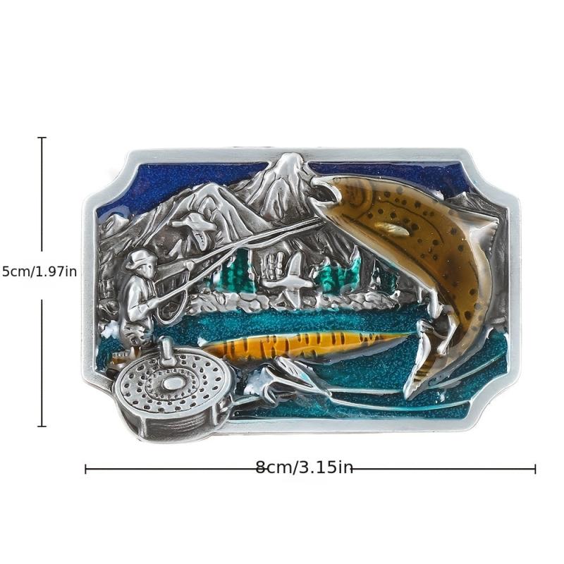 Casual Fishing Pattern Belt Buckle for Men