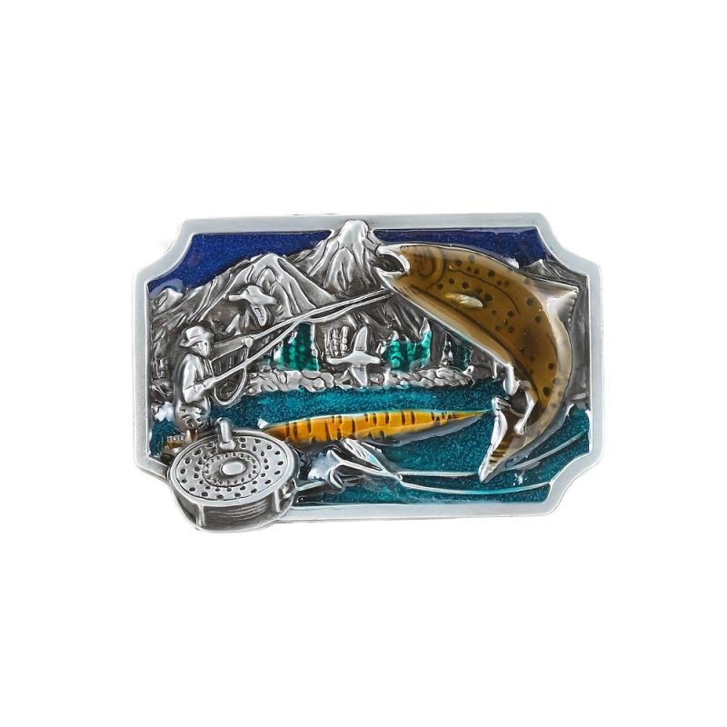 Casual Fishing Pattern Belt Buckle for Men