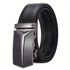 Men's Business Leather Belt with Automatic Buckle