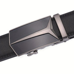 Men's Business Leather Belt with Automatic Buckle