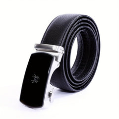 Men's Leather Business Belt Spider Pattern Automatic Buckle Belt