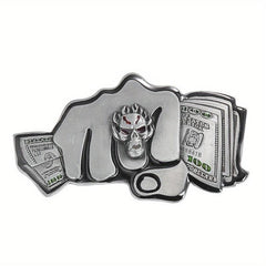 100 Dollar Bills Demon Skull Rings Metal Belt Buckle Gothic Hip hop Rock
