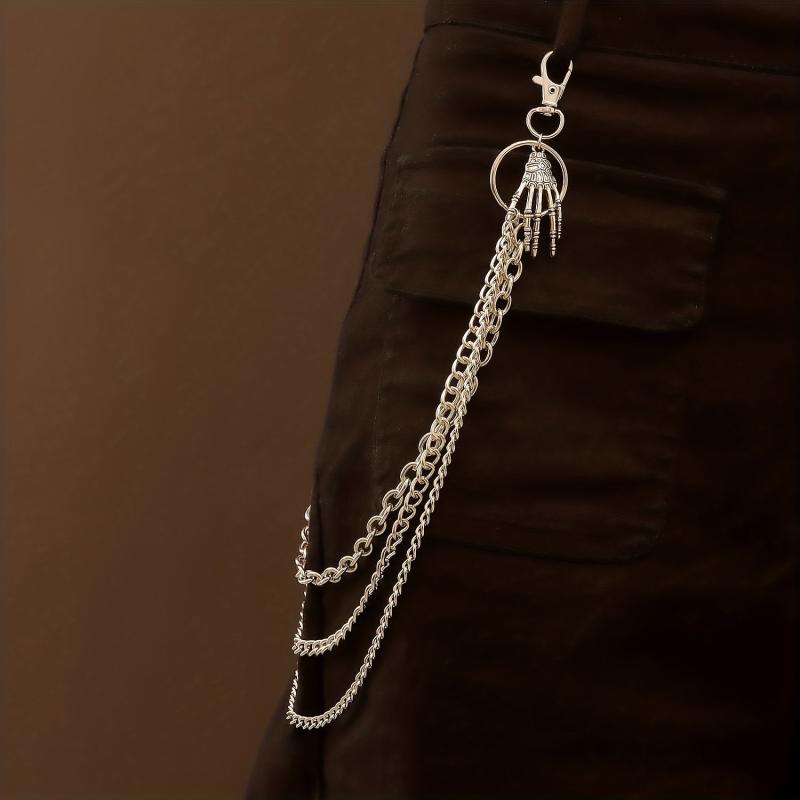 Skull Hand Heart Lock Decorative Pant Chain Waist Chains Hip Hop Rock Punk