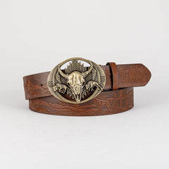 Men's Bull Head Pattern Buckle Belt Husband Boyfriends Birthday